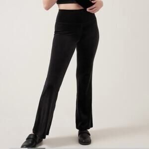 Athleta XS Elation Velvet Flare Pants in Black